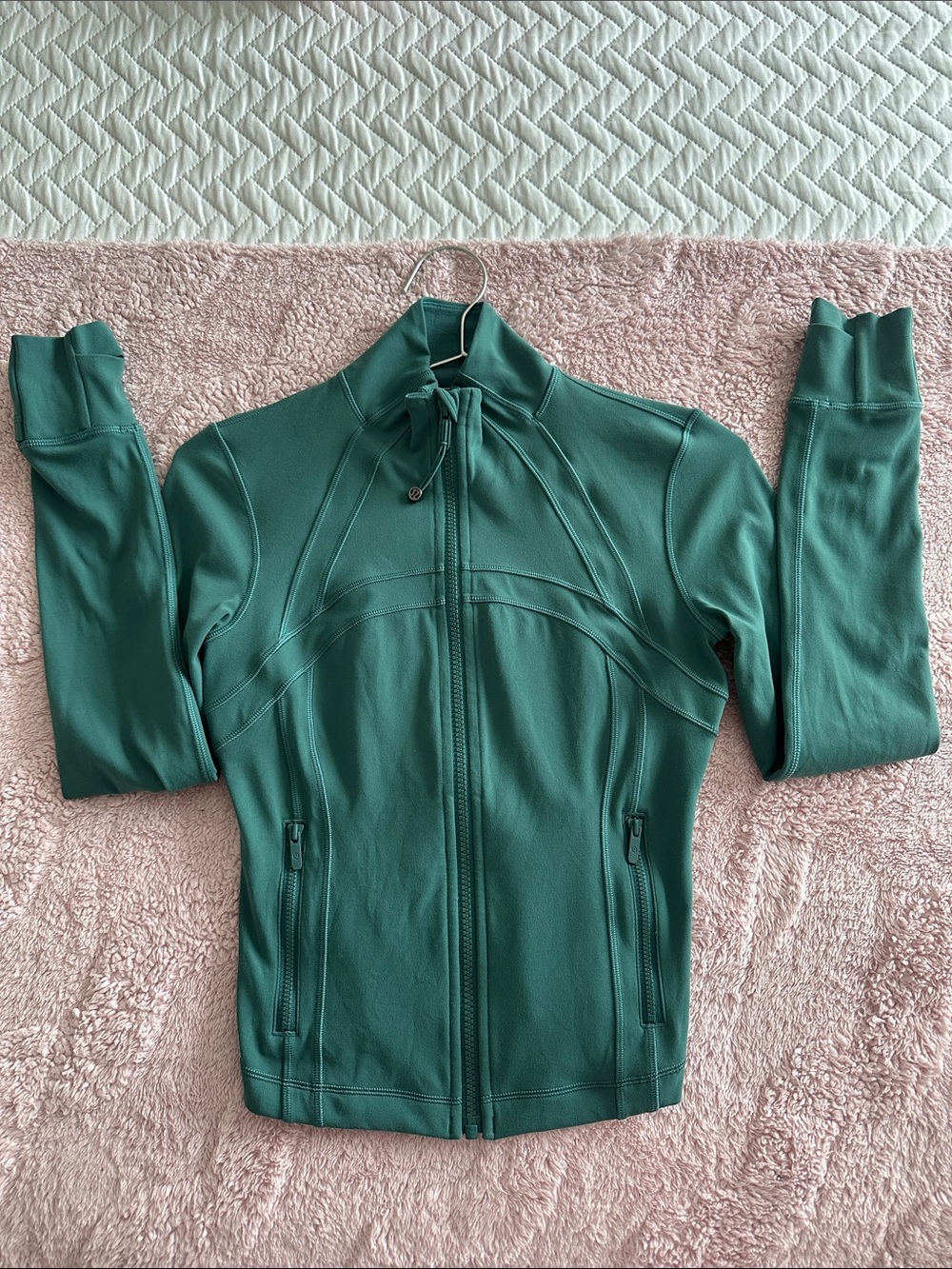 Forest Green Zip-Up Athletic Jacket